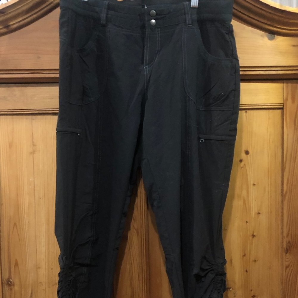 KÜHL Vintage Ruched Hiking Pants Black | Size 14 | Lightweight Stretch